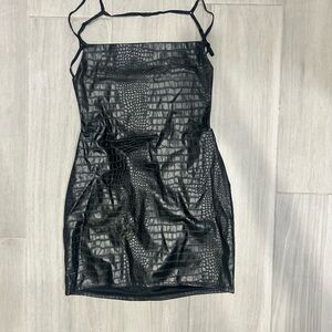 Fashion Nova Black Crocodile Print Mini Dress size XL